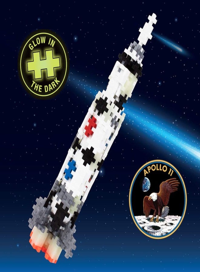 Plus-Plus PLUS PLUS - Mini Maker Tube - Saturn V Rocket, Apollo 11 Space Playset - 240 Piece, Construction Building STEM | STEAM Toy, Interlocking Mini Puzzle Blocks for Kids - Image 2